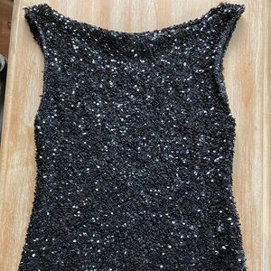 Donna Karan Sequin Sleeveless Tank Top